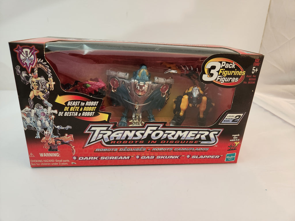 Transformers Robots in Disguise (2001) Dark Scream, Gas Skunk, Slapper (TFVADP9)