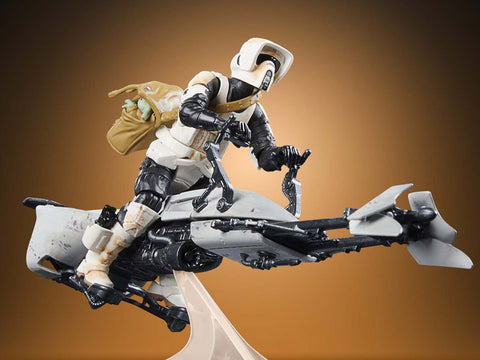 Star Wars The Vintage Collection Speeder Bike with Scout Trooper and Grogu (The Mandalorian)